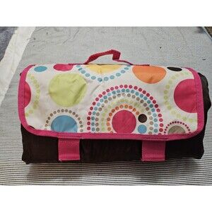 Thirty-One Circle Spirals Nylon & Fleece Around Town Blanket Roll-Up Very Nice!